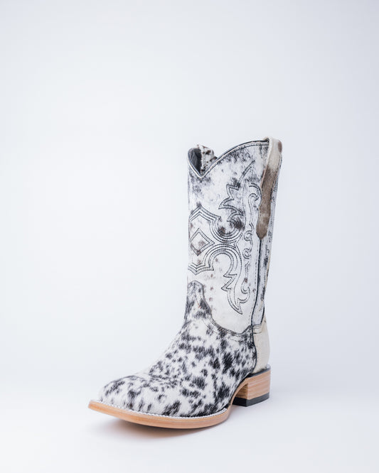 The Katherine Cowhide Square Toe Boot