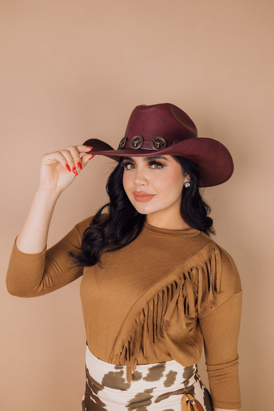 Concho Leather Hat