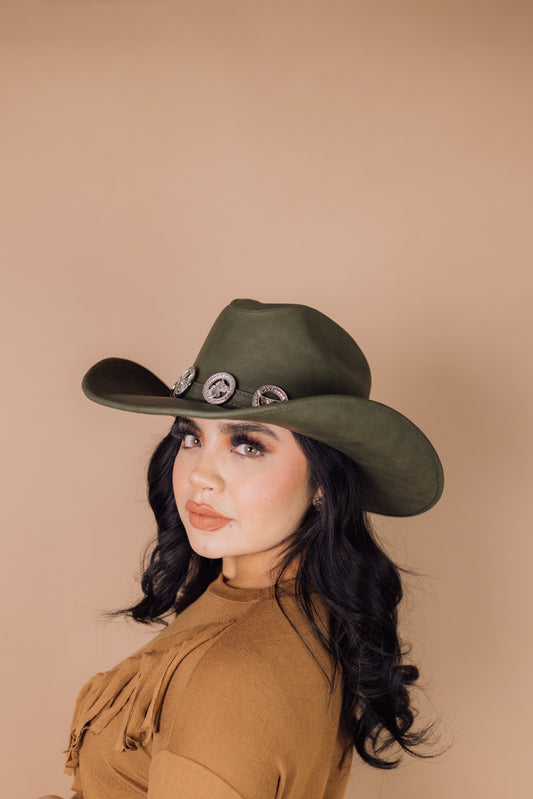 Concho Leather Hat